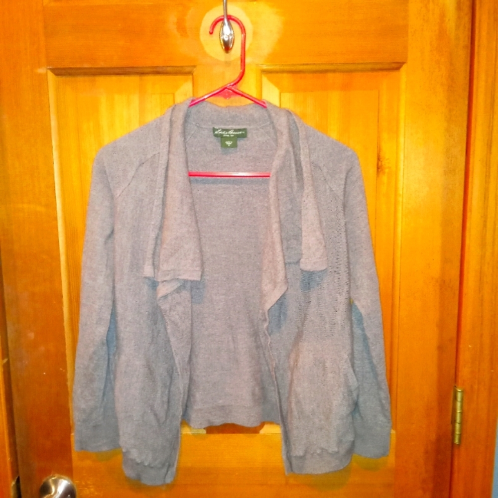 Eddie Bauer 100% wool brownish gray sweater size M